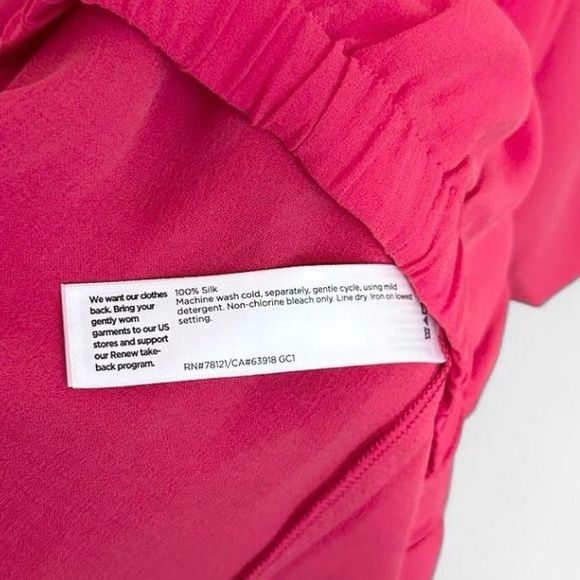 Eileen Fisher Silk Georgette V-Neck Top 3X Fuchsia Pink Lagenlook Minimalist - Picture 6 of 8
